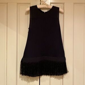 J. Crew black fringed top